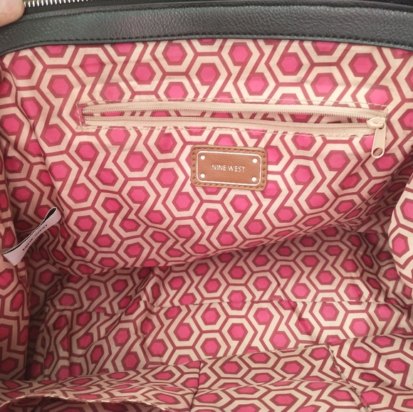 Leather light pink black Satchel - Picture 2 of 3